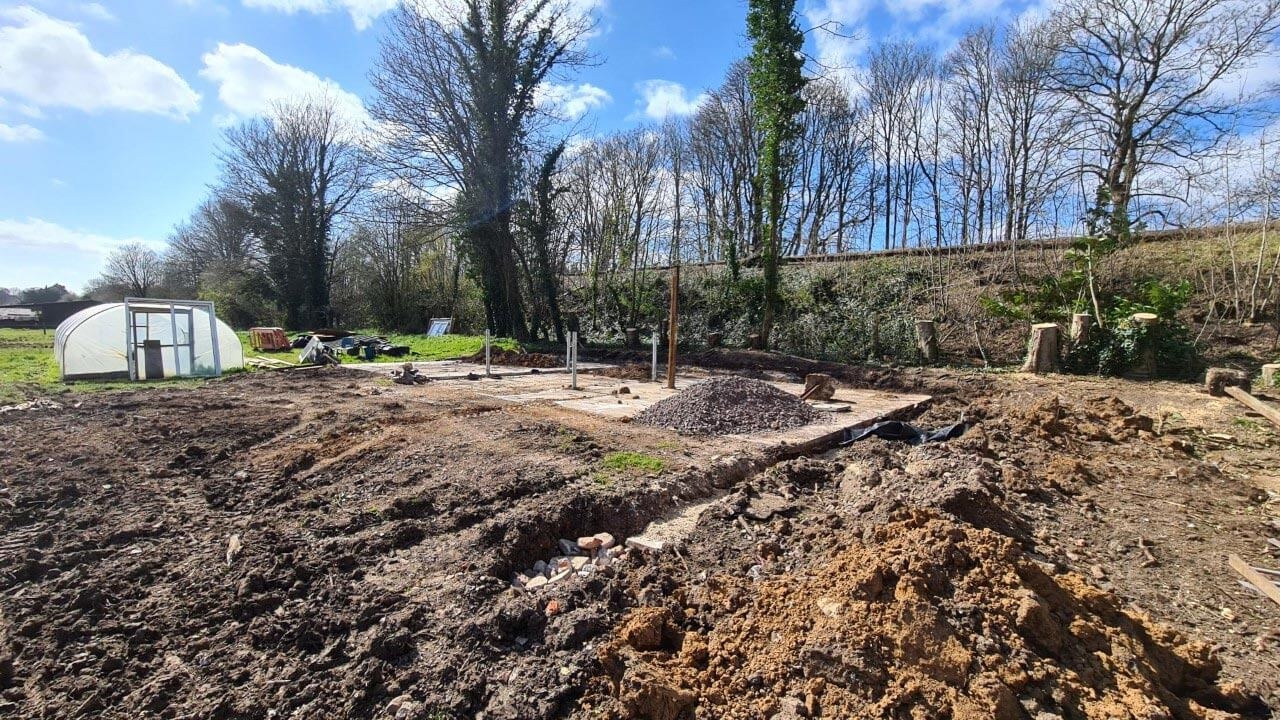 Field full of mud ready for construction work.